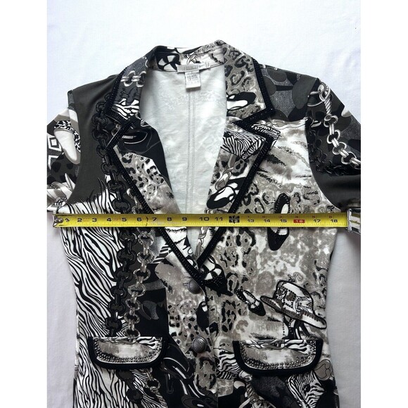 Felicity Jazzy Rhinestone Stud Jacket  with Shoe &‎ Hat Decor Size Small - Picture 5 of 12